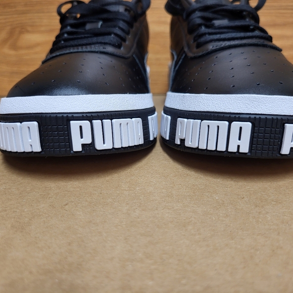 PUMA Cali Bold Black Metallic Gold Women Size 10 - Picture 7 of 16